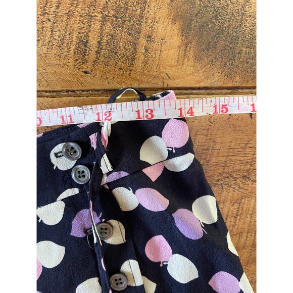 NWT Womens Talbots Wraparound Purple Pink White Side Button‎ Leaf Print Skirt 6P - Picture 6 of 7